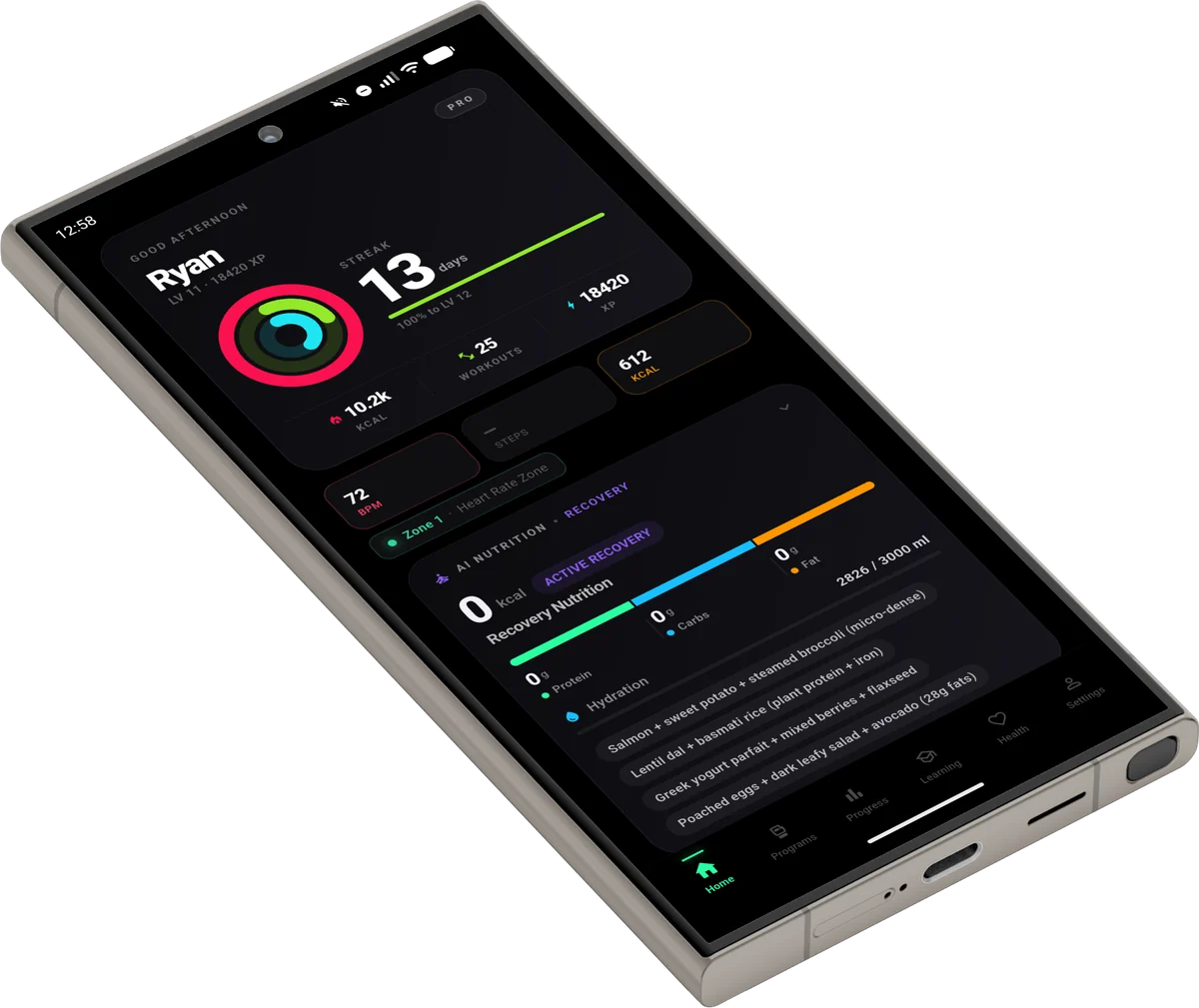 KickFlow home screen on an Android phone